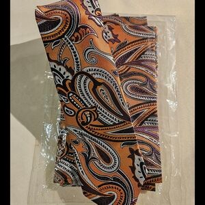 Paisley Orange and Black Tie